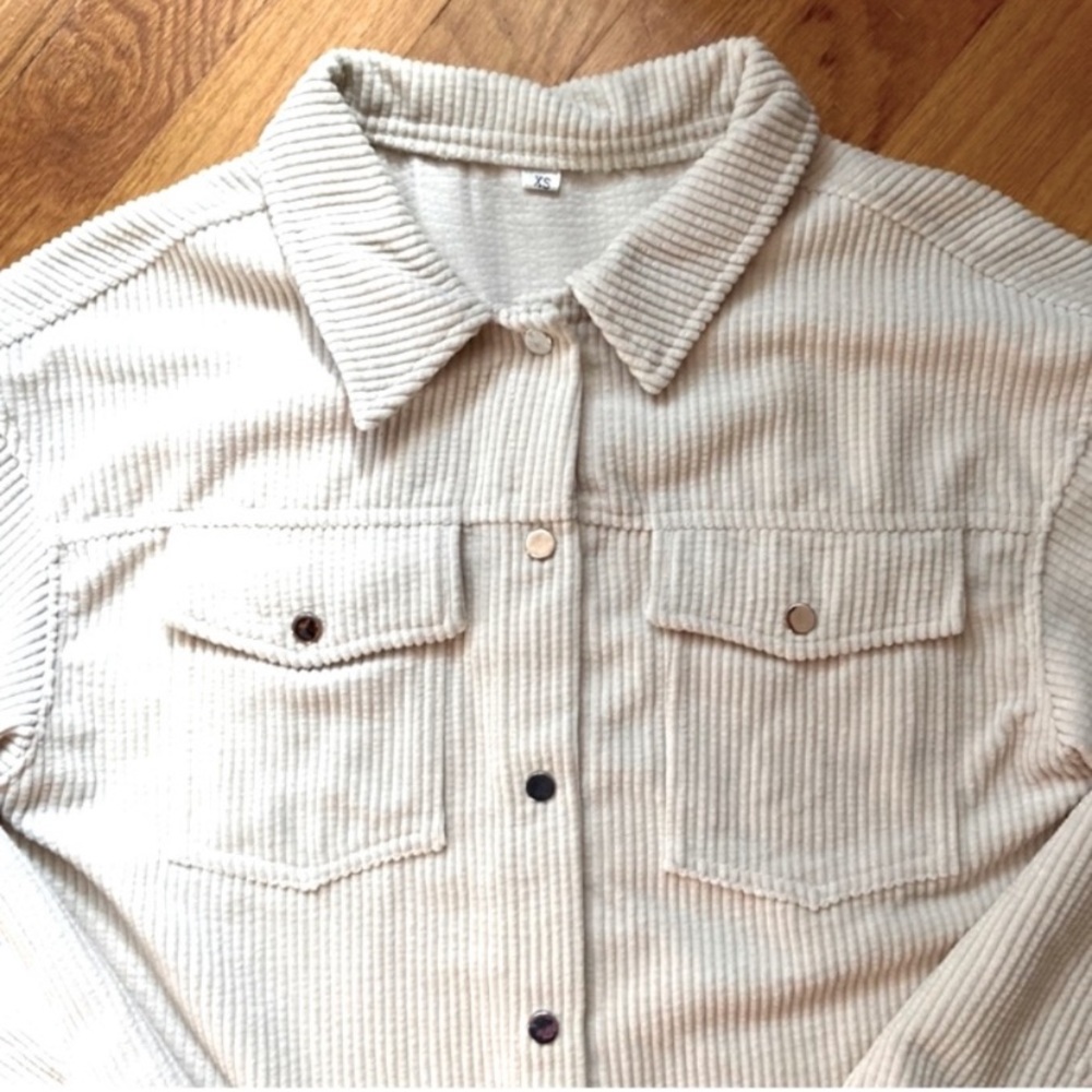 cropped corduroy shirt jacket shacket